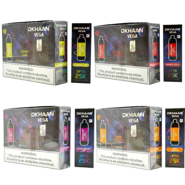 DKHAAN - VEGA - 25000 - NICOTINE - DISPOSABLE POD - DTL - 3% - 5CT/BX